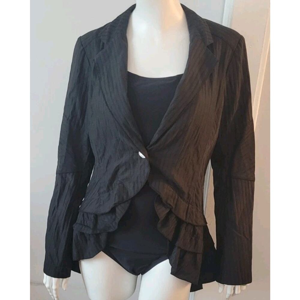 Deca Womans Jacket Blazer Tails Light Sz 12 Cotton Layered Fairycore Whimsigoth
